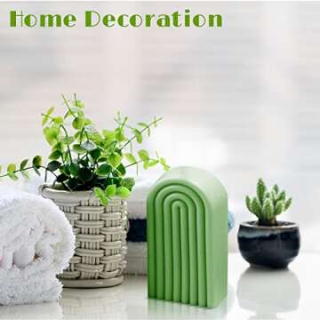 ONNPNN Geometric Rainbow Candle Mold, Striped U-Shaped Silicone Mold, Simple Lines Plaster Epoxy Molds, Abstract Architectural Resin Moulds for Lotion Bar Bath Bomb Clay Handicrafts Home Decoration