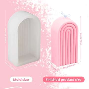 ONNPNN Geometric Rainbow Candle Mold, Striped U-Shaped Silicone Mold, Simple Lines Plaster Epoxy Molds, Abstract Architectural Resin Moulds for Lotion Bar Bath Bomb Clay Handicrafts Home Decoration