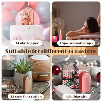 ONNPNN Geometric Rainbow Candle Mold, Striped U-Shaped Silicone Mold, Simple Lines Plaster Epoxy Molds, Abstract Architectural Resin Moulds for Lotion Bar Bath Bomb Clay Handicrafts Home Decoration