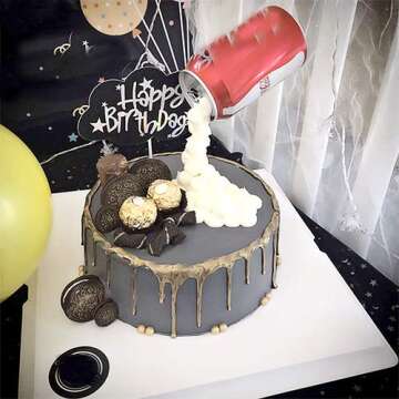 Decojoy Anti Gravity Cake Pouring Kit, Cake Stand Support Structure Frame, Reusable Cake Decorating Straws for Birthday Wedding Baby Shower