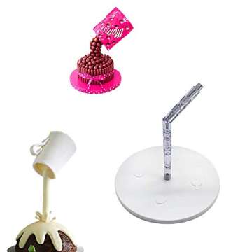 Decojoy Anti Gravity Cake Pouring Kit, Cake Stand Support Structure Frame, Reusable Cake Decorating Straws for Birthday Wedding Baby Shower