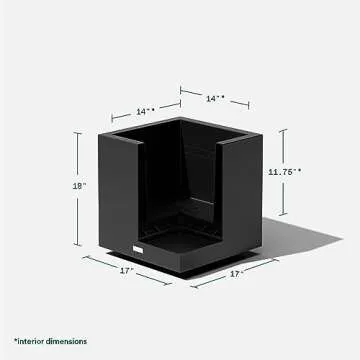 Veradek Block Series Cube Plastic Planter - Large Square Planter for Indoor or Outdoor Patio/Garden | Durable All-Weather Use with Drainage Holes | Modern Décor for Tall Plants, Trees, Flowers