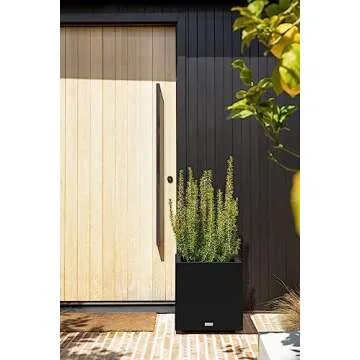 Veradek Block Series Cube Plastic Planter - Large Square Planter for Indoor or Outdoor Patio/Garden | Durable All-Weather Use with Drainage Holes | Modern Décor for Tall Plants, Trees, Flowers