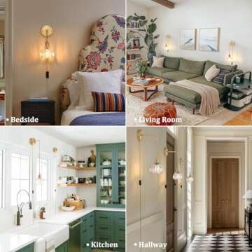 Shenmoyl Vintage Wall Sconce - Elegant Clear Glass Shade for Stylish Interiors