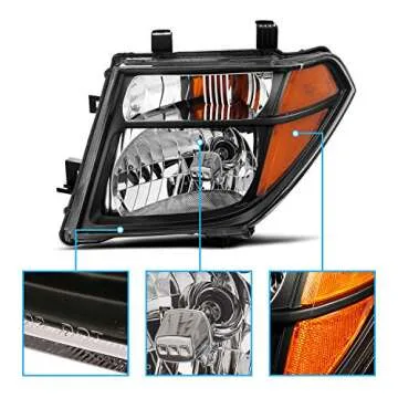 AmeriLite Black Replacement Headlight Set for Nissan Models