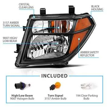 AmeriLite Black Replacement Headlight Set for Nissan Models