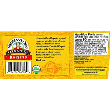 Newman’s Own Organics Raisins - Healthy Snack Packs