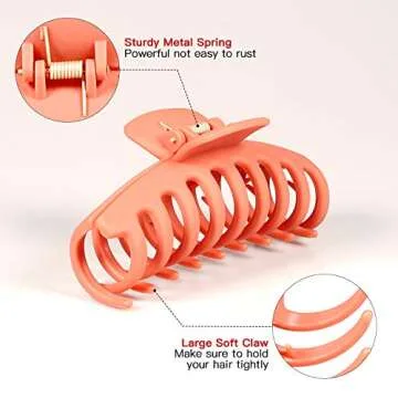 YESMOLA Large Hair Claw Clips - Strong Hold for All Hair Types