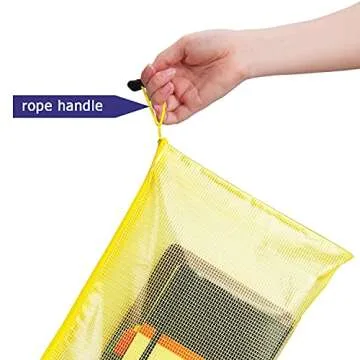 6 Pack Mesh Zipper Pouch Document Bag Waterproof Zip File Folders for School Office Supplies Travel Storage Bags (Colorful)