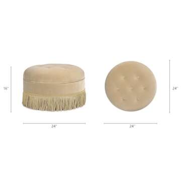 Jennifer Taylor Home Yolanda 24" Round Upholstered Accent Ottoman
