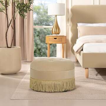 Jennifer Taylor Home Yolanda 24" Round Upholstered Accent Ottoman
