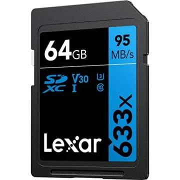 Lexar Professional 633x 64GB SDXC UHS-I Cards, Up To 95MB/s Read, for Mid-Range DSLR, HD Camcorder, 3D Cameras, LSD64GCB1NL633 (Product Label May Vary)