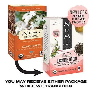 Numi Organic Jasmine Green Tea - Fragrant, Floral Blend - 18 Bags