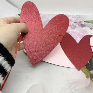 Galentines Gang Banner Glittery Love Heart Banner, No DIY Girls Ladies Galentines Day Party Decorations Valentines Day Fireplace Decor - 3 Pack 10 Feet