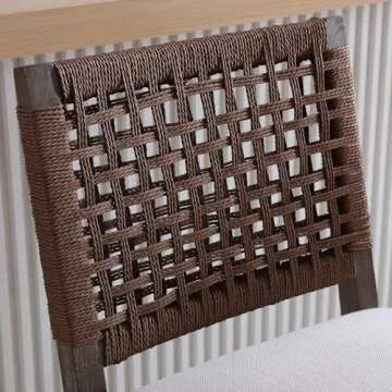 LZAREAL Woven Rope Back Bar Stools Set of 4