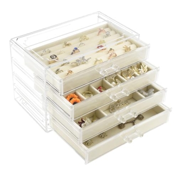 Weiai Acrylic Jewelry Organizer with 4 Drawers