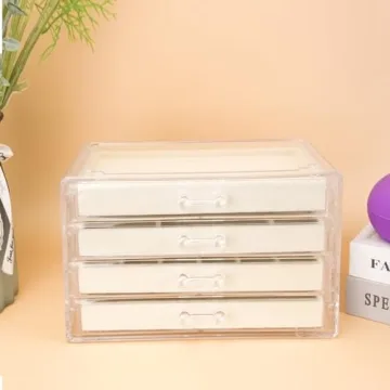 Weiai Acrylic Jewelry Organizer with 4 Drawers