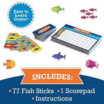 Peaceable Kingdom Award Winning Fish Stix The Kids' Board Game Where Every Fish Counts 2-4 Players Ages 6+