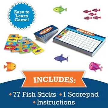 Peaceable Kingdom Award Winning Fish Stix The Kids' Board Game Where Every Fish Counts 2-4 Players Ages 6+