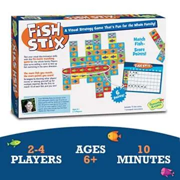 Peaceable Kingdom Award Winning Fish Stix The Kids' Board Game Where Every Fish Counts 2-4 Players Ages 6+