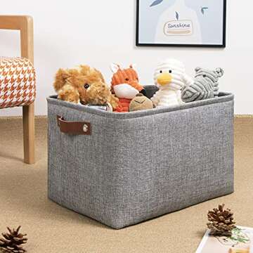 DULLEMELO Medium Storage Baskets for Organizing, Rectangular Fabric Storage Bins Collapsible, Perfec...