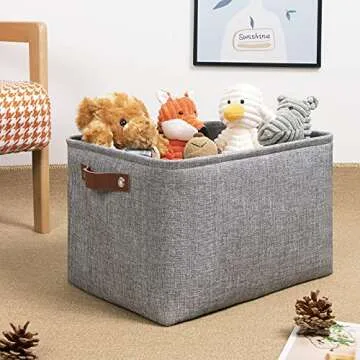 DULLEMELO Medium Storage Baskets for Organizing, Rectangular Fabric Storage Bins Collapsible, Perfec...