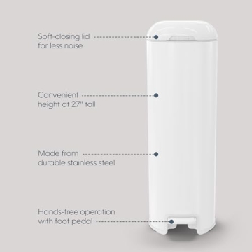 Diaper Genie Platinum Pail - Durable Stainless Steel for 5 Months Use