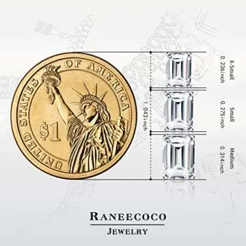 "STUNNING FLAME" 18K White Gold Plated 925 Sterling Silver Cubic Zirconia Emerald Cut Stud Earrings | CZ Studs for Women (Emerald,6)