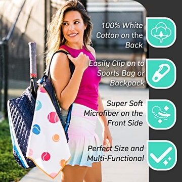 Stylish Millie Rose Pickleball Towels - 15x17 Microfiber & Cotton