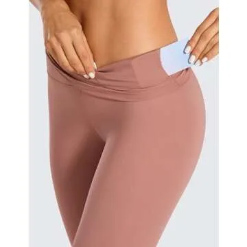 CRZ YOGA Women's Hugged Feeling Compression Capris 21 Inches - High Waist Thick Tummy Control Workout Leggings Spanish Oak 21'' Medium