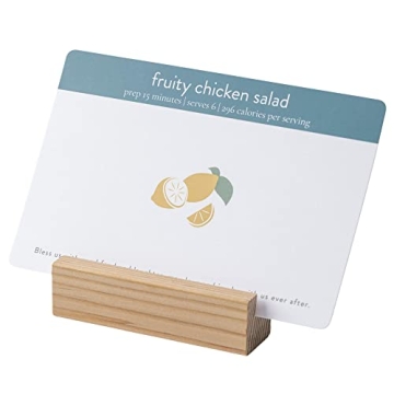 Passionate Penny Pincher Wooden Block Recipe Card and Photo Holder | Eco-Friendly Beech Wood for Kit...