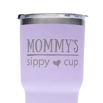 Mommy's Sippy Cup 30 oz Lavender Tumbler - Great Gift for Moms