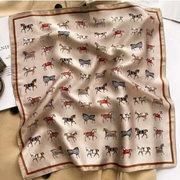 JERLA 100% Mulberry Silk Neck Scarf 21"x21" Small Square Scarfs for Women handbag scarf Gift Packed ...