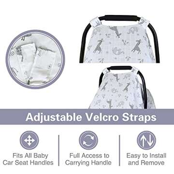 Metplus Muslin Infant Carseat Canopy - Ideal Protection for Babies