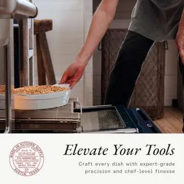 Made In Cookware - Oval Baking Dish - Navy Rim - Hand Crafted Porcelain - Professional Bakeware - Made in France