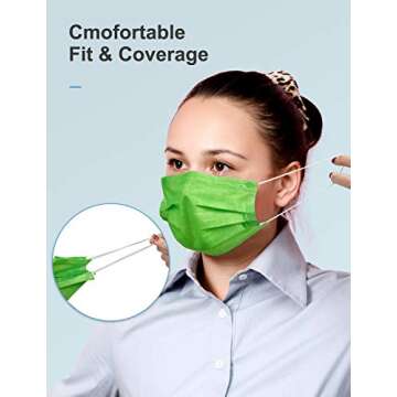 100PCs Disposable Face Mask 3-Ply Breathable & Comfortable Safety Mask (Multicolor)