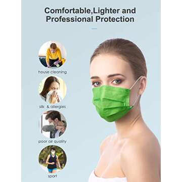 100PCs Disposable Face Mask 3-Ply Breathable & Comfortable Safety Mask (Multicolor)