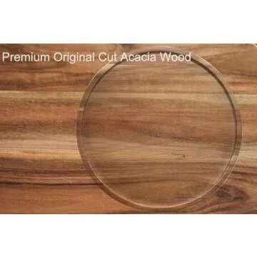 9" Acacia Wood Lazy Susan Organizer Kitchen Turntable for Cabinet Pantry Table Organization