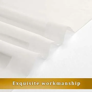 Aiyufeng Extra Long Sheer Ivory Curtains 2-Pack
