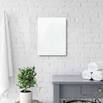 Contemporary White Textured Wall Art: 3D Retro Plaster Geometric Abstract Painting Line Spiral Shapes Wall Decor for Living Room, Bedroom Modern Neutral Art Decoration Framed Ready to Hang 12"x16"-B