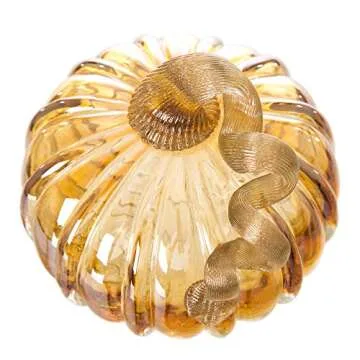 Elegant Glitzhome Two-Tone Glass Pumpkin for Fall Decor
