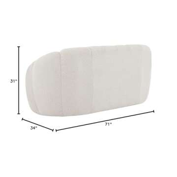 Meridian Furniture 644Cream-L Elijah Collection Modern | Contemporary Boucle Fabric Upholstered Loveseat, Cream, 71" W x 34" D x 31" H