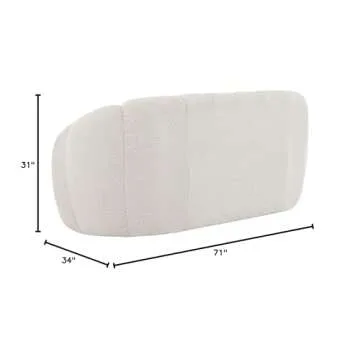 Meridian Furniture 644Cream-L Elijah Collection Modern | Contemporary Boucle Fabric Upholstered Loveseat, Cream, 71" W x 34" D x 31" H