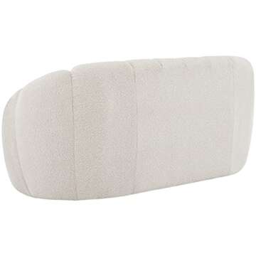 Meridian Furniture 644Cream-L Elijah Collection Modern | Contemporary Boucle Fabric Upholstered Loveseat, Cream, 71" W x 34" D x 31" H