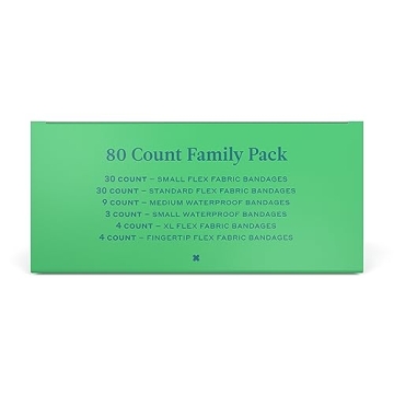 Welly Bandage Family Pack 80 Count Assorted Fun Waterproof