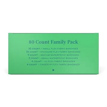 Welly Bandage Family Pack 80 Count Assorted Fun Waterproof