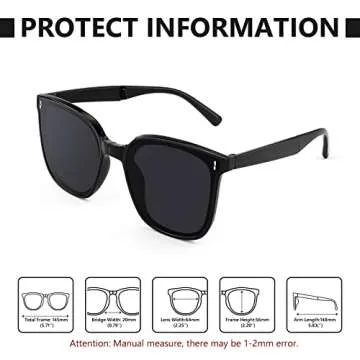 FEISEDY Square Folding Sunglasses Women Men Easy Carry Foldable Shades UV400 Protection Lens B2875