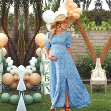 Stylish Floral Maternity Dress for Baby Shower & Photoshoot