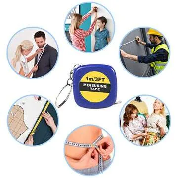 PROLOSO Tape Measure Keychains Retractable Measuring Tapes Party Favors Pack of 20 for Kids & Adults 1m/3Ft