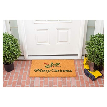 Classic Christmas Holly Doormat for Any Home